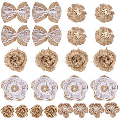 Handmade Burlap Flower & Lace Bowknot&nbsp;FIND-SC0001-21