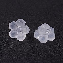 透明なアクリルビーズ  花  艶消し  ホワイト  7x5mm  穴：1mm  約4545個/500g&nbsp;TACR-F002-A01