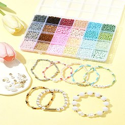 DIY Glass Seed & CCB Plastic & Imitation Pearl Beads Jewelry Making Findings Kits&nbsp;DIY-FS0008-15