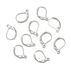 変色しにくい304ステンレススチールフレンチフックピアス金具  カン付き  ステンレス鋼色  15x10x1.5mm  穴：1.5mm&nbsp;STAS-S028-07