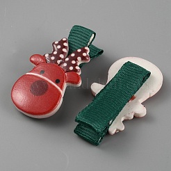 かわいいクリスマスアクリルアリゲーターヘアクリップ  女の子のためのヘアアクセサリー  鹿  39.5x23x7mm&nbsp;PHAR-WH0013-03A