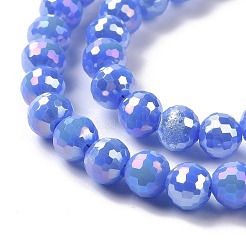 Electroplate Opaque Solid Color Glass Beads Strands&nbsp;GLAA-E036-10B