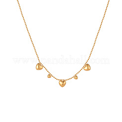バレンタインデー 304ステンレススチール製 ハートペンダント ボールチェーンネックレス（女性用）  5KGP本金メッキ  18インチ（17.72cm）&nbsp;WGC4D8C-02