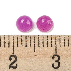 天然の白翡翠の染色カボション  半円  マゼンタ  4x2~2.5mm&nbsp;G-H309-03-37