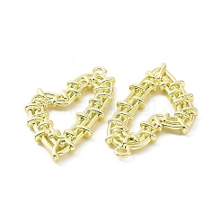 合金エナメルチャーム  ハート  ゴールドカラー  36x20x3mm  穴：1.8mm&nbsp;PALLOY-D007-12G