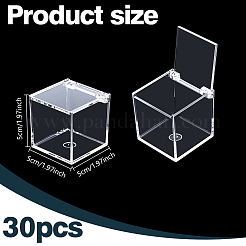 30Pcs Square Transparent PS Plastic Minifigures Display Cases&nbsp;ODIS-GA0001-85