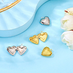 4Pcs 2 Colors Brass Locket Pendants&nbsp;KK-TA0001-66