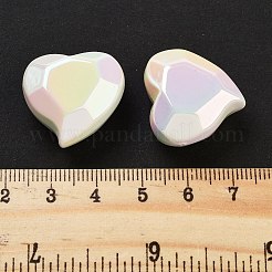 UVメッキアクリルヨーロッパのビーズ  クリスマステーマ  虹色の  ハート  多面カット  小麦  22x23x13mm  穴：4mm&nbsp;OACR-S142-06C