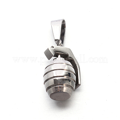Tarnish Resistant 304 Stainless Steel 3D Grenade Mini Pendants&nbsp;STAS-E090-49P