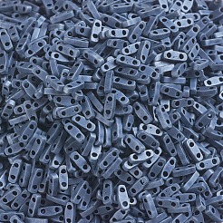 MIYUKIクォーターティラビーズ  日本製シードビーズ  2穴  （qtl2001)マットガンメタル  5x1.20x1.90mm  穴：0.80mm&nbsp;X-SEED-J020-QTL2001