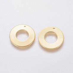 ステンレスペンダント201個  リング  ゴールドカラー  16x1mm  穴：0.8mm&nbsp;LS-STAS-L234-051G