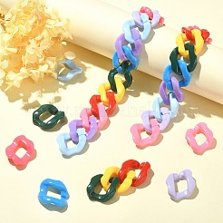 180 個 9 色のアクリルリンクリング  クイックリンクコネクタ  ねじれた菱形  カーブチェーン製作用  ミックスカラー  25.5x21x6mm  20個/カラー&nbsp;MACR-CJ0001-51