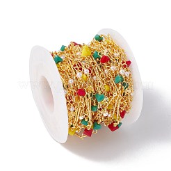 Handmade Eco-friendly Brass Flat Round & Bar Link Chain&nbsp;CHC-E025-16G