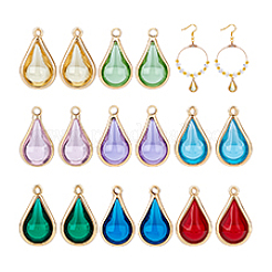 16Pcs 8 Colors Glass Gourd Pendants&nbsp;KK-PH0013-31