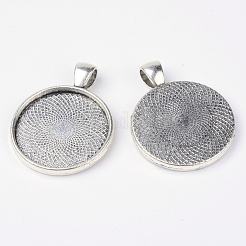 Tibetan Style Alloy Pendant Cabochon Settings&nbsp;PALLOY-K109-37AS-NR