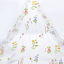 2 Yards Polyester Embroidery 3D Flower Mesh Fabrics&nbsp;DIY-WH0622-383A