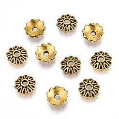 Multi-Petal Tibetan Style Alloy Bead Caps&nbsp;TIBE-01143-AG-LF