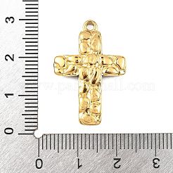 304ステンレススチールエナメルペンダント  クロスチャーム  PVD真空メッキ  18KGP本金メッキ  レッド  28x19x3.5mm  穴：1.8mm&nbsp;STAS-Z186-22G-02