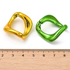 UVアクリルリンクリングをメッキ  クイックリンクコネクター  正方形  ミックスカラー  32x30x6mm  内径：22x14.5mm&nbsp;PACR-P004-02