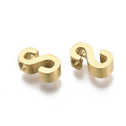 ステンレススチールチャーム201個  ゴールドカラー  文字.s  8x4.5x3mm  穴：1.6mm&nbsp;STAS-R110-S-G