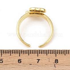Brass Micro Pave Cubic Zirconia Cuff Rings for Women&nbsp;RJEW-B153-03G