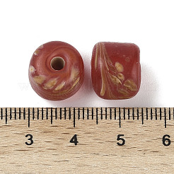 手作りランプワークビーズ  コラム  ファイヤーブリック  11~13x10~11mm  穴：2~3mm&nbsp;LAMP-M020-01J