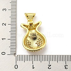 真鍮製マイクロパヴェキュービックジルコニアペンダント  カドミウムフリー＆鉛フリー  財布  16KGP本金メッキ  22.5x14.5x5.8mm  穴：4.8x1.9mm&nbsp;FIND-Z023-19G