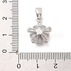 Rack Plating Brass Micro Pave Cubic Zirconia Pendants&nbsp;KK-M082-04B-P