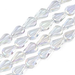 電気メッキガラスビーズセット  ABカラー  ティアドロップ  クリアAB  11x8x3.5mm  穴：0.9mm  約59~61個/連  24.80インチ〜25.59インチ（63~65cm）&nbsp;EGLA-S188-15-B04