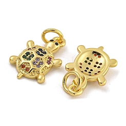 Rack Plating Brass Micro Pave Cubic Zirconia Pendants&nbsp;KK-I718-04G