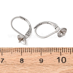 304ステンレススチールフレンチフックピアス金具  片穴パーツ用  ステンレス鋼色  17.5x10x6mm&nbsp;STAS-G385-04P
