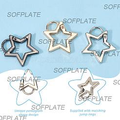 6Pcs 3 Colors Zinc Alloy Spring Gate Rings&nbsp;FIND-SP0003-81A