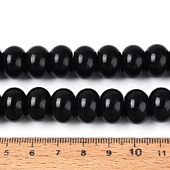 天然石オブシディアンビーズ連売り  ロンデル  9~10x14mm  穴：0.6~0.8mm  約40個/連  15.16~15.35''（38.5~39センチメートル）&nbsp;G-T144-33