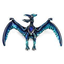 Pterosaurs Alloy Rhinestone Brooch&nbsp;JEWB-Z031-01AS