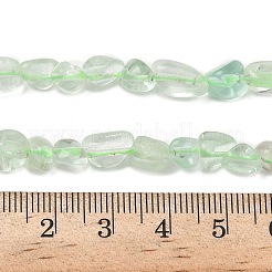 天然のグリーンフローライトビーズ連売り  ナゲット  タンブルストーン  グリーン  4~13x6~8x3~5mm  穴：0.9mm  約51~55個/連  15.35''（39cm）〜15.94''（40.5cm）&nbsp;G-D339-A02