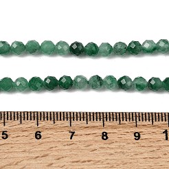 天然石アフリカンジェイドビーズ連売り  多面カット  ラウンド  グリーン  4~4.5mm  穴：0.7mm  約87個/連  15.35''（39センチメートル）&nbsp;G-K366-C01-4mm