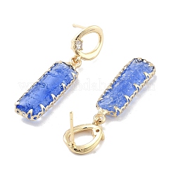 Brass Micro Pave Cubic Zirconia Dangle Stud Earrings&nbsp;EJEW-Q800-30KCG