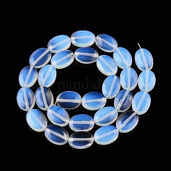 オパールビーズ連売り  フラットオーバル  14x10x5.5mm  穴：1.2mm  約28個/連  15.55''（39.5センチメートル）&nbsp;G-M206-44
