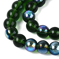 Transparent Electroplate Glass Beads Strands&nbsp;EGLA-Q132-6MM-01A-21