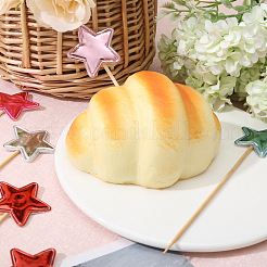 12セット6色のPUレザーケーキトッパー（竹スティック付き）  ケーキインサートカード  ケーキデコレーション用  スター  ミックスカラー  130x33.5x5mm  5個/セット  2セット/カラー&nbsp;FIND-CA0009-83