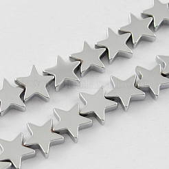 非磁性合成ヘマタイトビーズ連売り  グレードA  スター  ミックスカラー  6x6x2mm  穴：1mm  85個/連  15.5インチ&nbsp;G-Q887-6x6mm-M