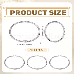 10本鉄ルーズリーフ製本ヒンジリング  丸いリング  プラチナ  55x6mm  内径：51mm&nbsp;FIND-LP0006-11