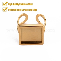 201 Stainless Steel Cuff Pad Ring Settings&nbsp;STAS-S080-041C-G