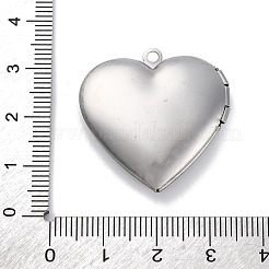 304ステンレススチールロケットペンダント  花柄のハートチャーム  ステンレス鋼色  29x28.5x7mm  穴：2mm&nbsp;STAS-S171-13P-02