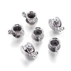 合金ペンダント  長持ちメッキ  カップ  銀色のメッキ  13x16x12mm  穴：1mm&nbsp;PALLOY-J659-07S-AAA