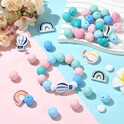 26Pcs Food Grade Eco-Friendly Silicone Beads&nbsp;SIL-YW0002-42A
