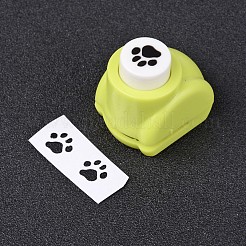 スクラップブッキングとペーパークラフト用のランダムな単色またはランダムな混合色のミニプラスチッククラフトペーパーパンチセット  ペーパーシェイパー  犬の足跡  33x26x32mm&nbsp;AJEW-L051-11