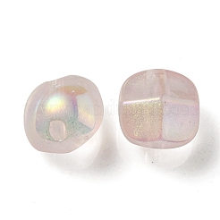 UVメッキ蓄光透明アクリルビーズ  暗闇で光る  半円  ミスティローズ  19x19x15mm  穴：3.5mm&nbsp;OACR-P010-01C