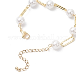 Brass Paperclip Chain Bracelets&nbsp;NJEW-JB12202