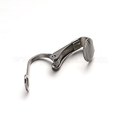 変色しにくい304ステンレススチールのクリップ式イヤリング金具  ステンレス鋼色  15.5x10x7.5mm&nbsp;STAS-E103-05P